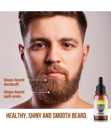 Beard Oil & Conditioner by Rugged Roots | Natural Citrus Spice Scent | Softens & Promotes Healthy Beard Growth | Perfect Gifts for Dad Brother Husband - Buy Online on GoSupps.com