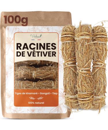Racine de Vetiver - Khamar - Gongoli (100g) - 20 Tiges de Vetiver pour Infusion - 100% Naturel