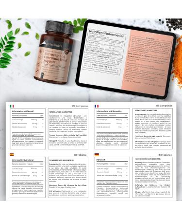 Turmeric Yellow Root 1000mg - 180 Tablets with 95% Curcumin & Turmeric Powder - Premium Quality for Natural Health - Buy Online on GoSupps.com