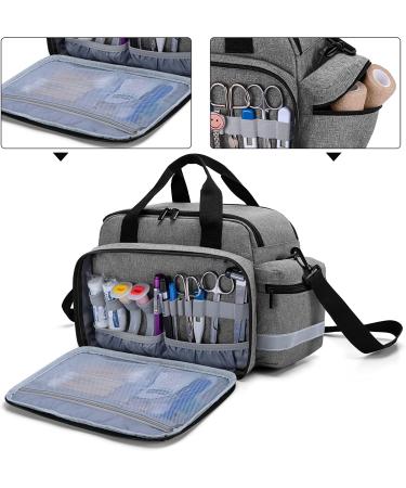 Trunab Grey Medical Supplies Bag with Handle and Shoulder Strap - Ideal for Home Health Care, Hospice Visits, Travel, and Emergencies - Bag Only - Buy Online on GoSupps.com