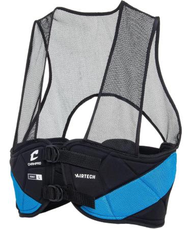 CHAMPRO Air Tech 3 Adult Football Rib Vest with Padded Rib Plate Guards and Tail Pad - Black & Blue - Small - Buy Online on GoSupps.com