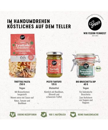 Gepp's Delicatessen Surprise Bag - Italian Noodles & Gourmet Delicacies | Funny Gift Idea | Pasta Pesto Limone & Bio Bruschetta Dip - Buy Online on GoSupps.com