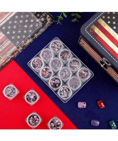 Independence Day Nail Glitter - 4th of July Red Blue Silver Sequins for Women and Girls - Buy Online on GoSupps.com