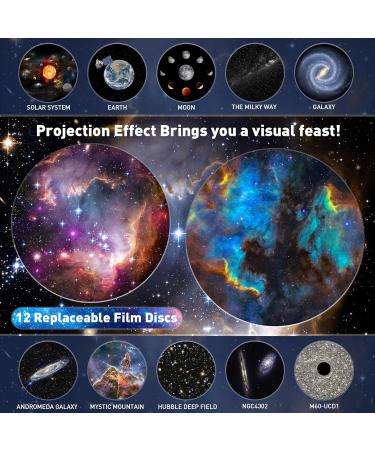 Mexllex Galaxy Projector Light with 12 Film Discs - Star Projector for Adults and Kids - Nebula Moon Celestial Night Light - Bedroom Decoration - Buy Online on GoSupps.com