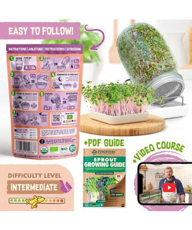 ZenGreens - Organic Red Mustard Seeds - Choose between 10g 200g and 500g - Red mustard seeds with a high g content - Buy Online on GoSupps.com