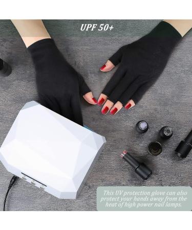 Tongyend UV Gloves for Gel Nails - Professional Fingerless Protection for Nail Lamp Dryer | Outdoor Use - Black/White - Manicure & Skin Care - Buy Online on GoSupps.com