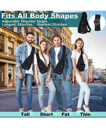 Redaica Crossbody Sling Bag with USB Charging Port - Black | Ideal Chest Bag for Walking and Hiking - Unisex - Buy Online on GoSupps.com