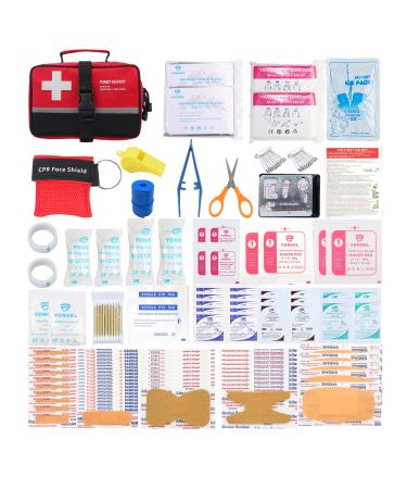 Galaxy 170 Pcs First Aid Kits for Survival Emergency Trauma Military Tactical Medical Hunting Camping Hiking Fishing IFAK EMT Bag (170 Pcs Red First Aid Kits) ___170 Pcs Red First Aid Kits