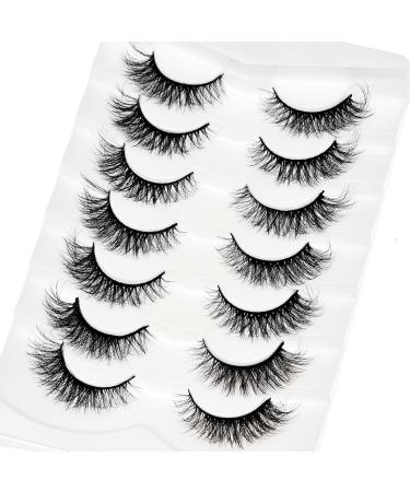 Vivis False Eyelashes 7 Pairs Lashes 3D Faux Mink Long Natural False Eyelashes Fluffy Thick Cross Volume Cat Eye Hand-made Dramatic Fake Eye Black Soft for Various Makeups FL02 - Buy Online on GoSupps.com
