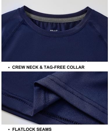 Willit Boys' Youth Compression Long Sleeve Shirt - Navy Blue, Medium | Quick Dry Football Baselayer for Kids - Buy Online on GoSupps.com