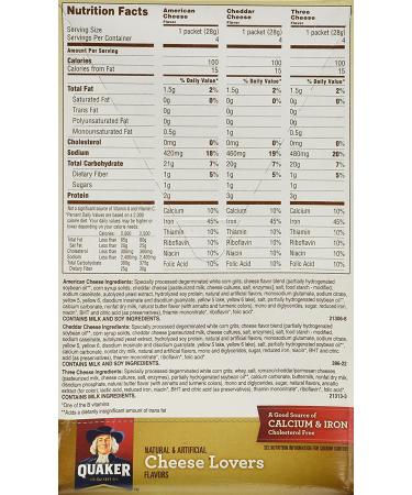 Quaker Instant Grits Variety Pack Cheese Lover's 12oz Box - Pack of 3 - Buy Online on GoSupps.com