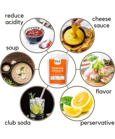 Sodium Citrate (1kg) by Elo s Premium |100% All-Natural Food Grade Emulsifier and Preservative| Packaged In Canada| Used As Emulsifier Flavor Additive and Preservative| Non-GMO Kosher and Halal Friendly Gluten Free| Make Cheese Sauces Club Soda Gravy and  - Buy Online on GoSupps.com