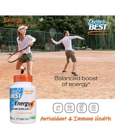 Doctor's Best Energy+ CoQ10 NADH & B12 - 60 Veggie Caps for Enhanced Energy & Health - Buy Online on GoSupps.com