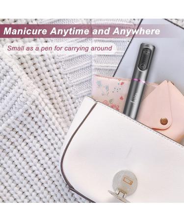 Auriox Cordless Nail Drill | Rechargeable Electric Filer Machine with Ceramic Bit | 2 Rotations for Acrylic, Polish, Gel Nails (Gray) - Buy Online on GoSupps.com