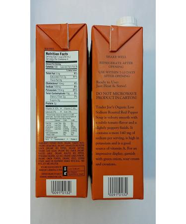 Trader Joe's Low Sodium Tomato & Roasted Red Pepper Soup - 2 Pack - Buy Online on GoSupps.com