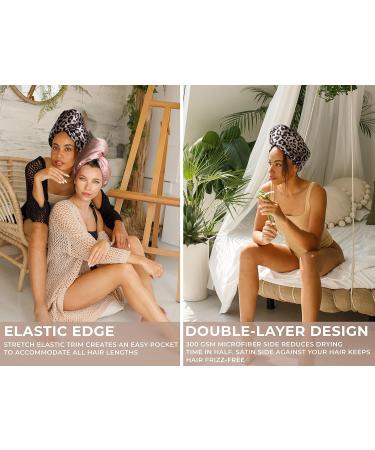 Microfiber Hair Towel for Women | Satin Towel for Curly Hair | Hair Plop Towel | SMPL Objects Leopard Print - Buy Online on GoSupps.com