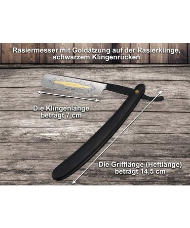 High-Quality Razor Set Solingen - Black Razor with Gold Etching | Beginner & Professional | Real Leather | Made in Germany - International Shipping - Buy Online on GoSupps.com
