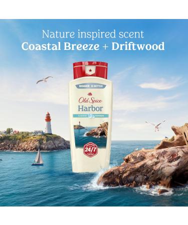 Old Spice Cleansing Body Wash for Men, 24/7 Shower Fresh with Lasting Scent, Cleanse & Refresh, Gentle on Skin, Vitamin B3, Harbor with Coastal Breeze + Driftwood Scent, 18 oz (Pack of 4) Harbor 18 Ounce (Pack of 4) - Buy Online on GoSupps.com