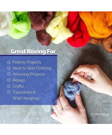 Revolution Fibers Mixed Merino Wool Variety Pack - Wool Roving for Spinning, Needle Felting, Wet Felting, Weaving & Crafting (Woolly Waves - Blues) 250g - Buy Online on GoSupps.com