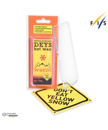 Don't Eat Yellow Snow Snowboard/Ski Wax from Deys - Free Plexi Scraper. Gift Ready Combo WARM