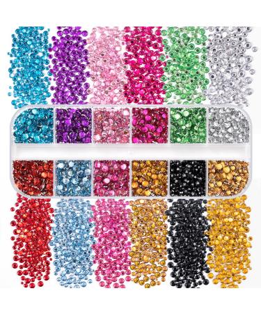 4520 Pcs Flatback Round Multicolor Nail Art Rhinestones Kit | 12 Colors Crystal Rhinestones, Pickup Pencil & Tweezer | Home & Pro Use - ColorfulTransparen - Buy Online on GoSupps.com