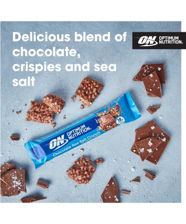 Optimum Nutrition Chocolate Sea Salt Crunch Protein Bars - 12 Pack, 55g Bars for Pre & Post Workout - Vegetarian Snack with No Added Sugar - Ideal Healthy Snack for Men and Women - Buy Online on GoSupps.com