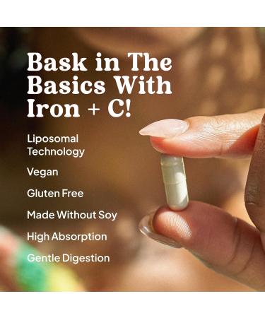 KAL Liposomal Iron Supplement with Liposomal Vitamin C Iron Supplement for Women and Men High Absorption Gentle Iron Pills Vegan Gluten Free 30 Servings 30 VegCaps - Buy Online on GoSupps.com