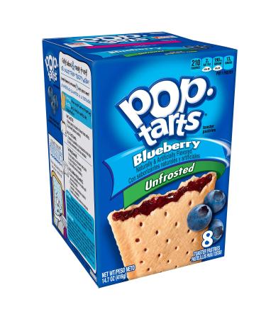 Pop-Tarts Breakfast Toaster Pastries, Unfrosted Blueberry Flavored, 14.7 oz (8 Count) - Buy Online on GoSupps.com