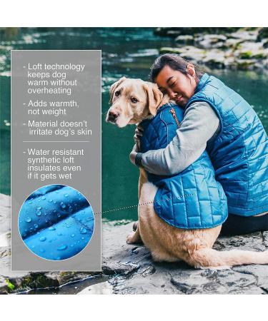 Kurgo Loft Dog Jacket XL - Reversible Fleece Winter Coat - Cold Weather Protection - Reflective Accents - Water Resistant - Deep Violet/Charcoal - Buy Online on GoSupps.com