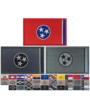 JBCD 3 Pack Tennessee Flag Patch States Flags Tactical Patch Pride Flag Patch for Clothes Hat Patch Team Military Patch Tennessee(3 Pack)