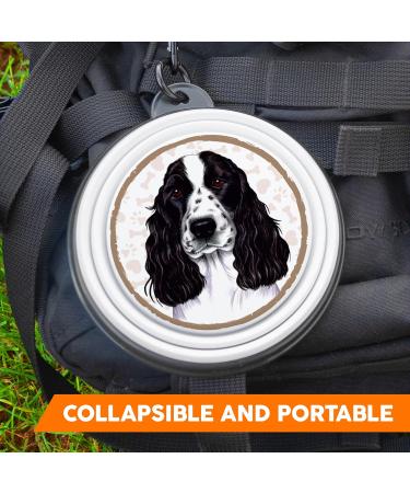 Portable English Cocker Spaniel Drinking Bowl | Foldable Pet Bowl with Carabiners - Perfect for On-the-Go Pets - Buy Online on GoSupps.com