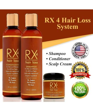 RX4 Hair Loss Shampoo - DHT Blocker for Thinning Hair | Organic with Biotin - Promotes Regrowth | Doctor Recommended Treatment - Buy Online on GoSupps.com