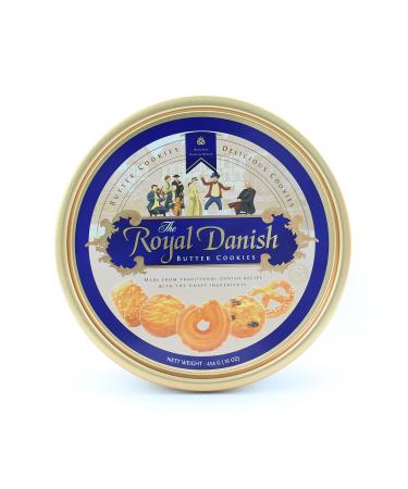 Royal Danish, Premium Butter Cookies Festive Tin, 16 Ounce, 3 Count