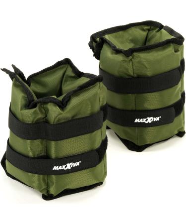 MAXXIVA Olive Green Weight Cuffs Set - 2 x 2.5kg Iron Sand for Running Jogging & Training | International Shipping Available - Buy Online on GoSupps.com