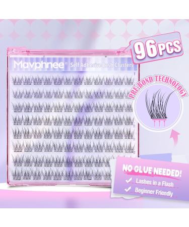 Self Adhesive Eyelash Clusters | Natural Glue-Free Lash Extensions - C Curl Wispy 9-12MM | Easy Lash Kit - Buy Online on GoSupps.com