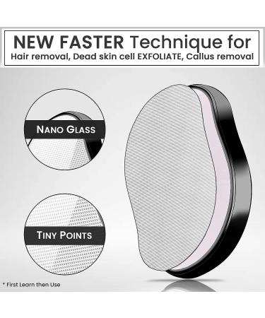 Nano Glass Crystal Hair Eraser for Thick Curly Hair - Exfoliate Body, Remove Ingrown Hair, Callus Remover - Reusable Washable - Fast & Easy Hair Removal - 1P (Black) - Buy Online on GoSupps.com