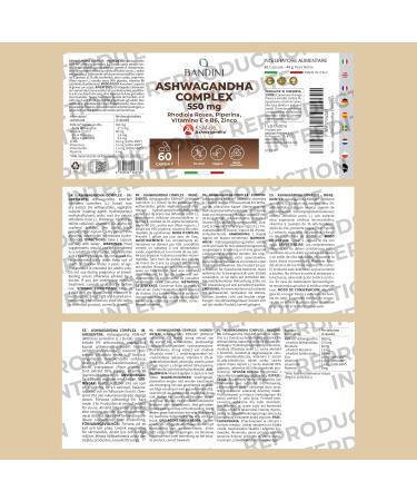  BANDINI Bandini Ashwagandha KSM-66 Complex with Rhodiola Rosea Zinc Vitamins E and B6 Withania Somnifera High Dosed 60 Vegan Capsules Natural Dietary Supplement No Additives - Buy Online on GoSupps.com