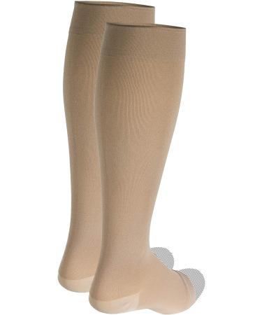 Truform Surgical Stockings | 18 mmHg Compression | Knee High | Open Toe | Beige | X-Large (Pack of 2) - International Shipping Available - Buy Online on GoSupps.com