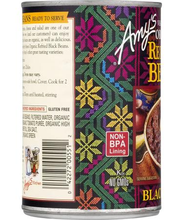 Buy Amy's Organic Gluten-Free Refried Black Beans, Vegetarian, 15.4 oz (Pack of 12) - Buy Online on GoSupps.com