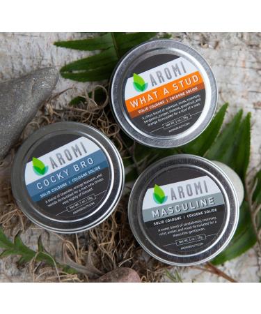 Aromi Solid Cologne | Fresh Light Men's Scent Vegan Cruelty-free Wax Oakmoss Musk Rosemary Fragrance Gift Travel Alcohol-free (What a Stud) - Buy Online on GoSupps.com