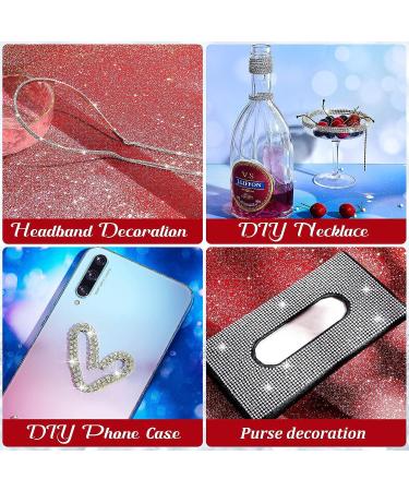 2 Rolls Crystal Rhinestone Close Chain Trim for Crafts, Sewing, DIY Jewelry - 10 Yards - Silver/Gold 2MM - Buy Online on GoSupps.com