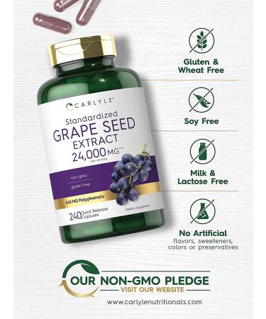 Carlyle Grape Seed Extract 24,000 mg - 240 Capsules | Antioxidant Support - Buy Online on GoSupps.com
