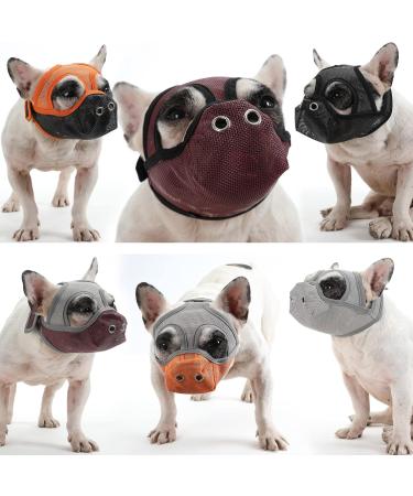 ranzivoo Dog Muzzle Breathable Mesh for Short Snout Dogs Biting Barking Small Black - Buy Online on GoSupps.com
