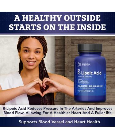 GeroNova R-Lipoic Acid 300mg - Premium R-Alpha Lipoic Acid Capsules for Nerve Pain & Inflammation Support - 120 Count - Buy Online on GoSupps.com