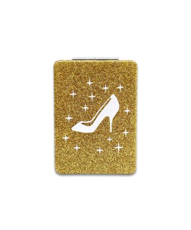 12 Pcs Sweet 15 High Heel Gold Compact Mirror Square Glitter Pu Leather Makeup Mirror Recuerdos De Mis A os Birthday Party Favors for Girl