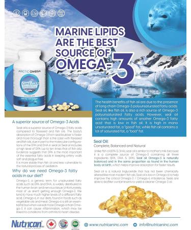 Natur Arctic Omega Harp Seal Oil Omega 3 Capsules Canadian Omega 3 Fatty Acids Supplements 500mg 120 Softgels 500 mg 300 Softgels(2) - Buy Online on GoSupps.com