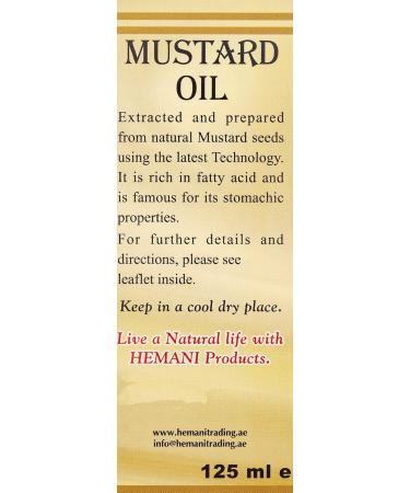 HEMANI Mustard Oil 125mL - 100% Pure & Natural | Premium Quality Cooking Oil for Health & Wellness - International Shipping Available - Buy Online on GoSupps.com