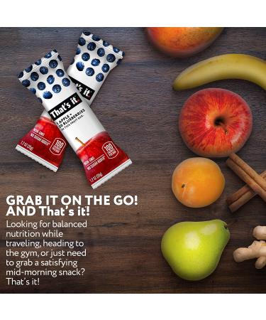 Apple Blueberry Fruit Bar | High Fiber Vegan Snack | Gluten Free Paleo | Non GMO | No Sugar Added | Energy Food (12 Pack) - Buy Online on GoSupps.com