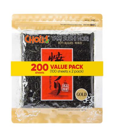 Daechun(Choi's1) Roasted Seaweed, GIM (100+100 Full Sheets), Value Pack, Gold Grade, Vegan, Gluten Free, Product of Korea