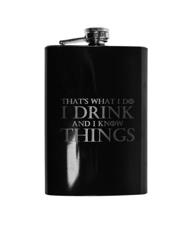 8oz BLACK That's What I Do Flask L1